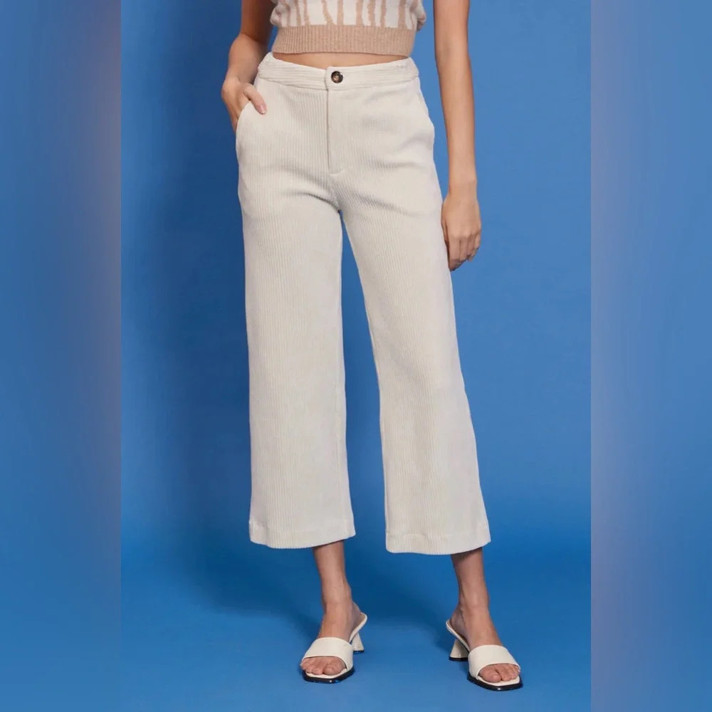 Lucy Paris Bruna Corduroy Pant Ivory Size Medium